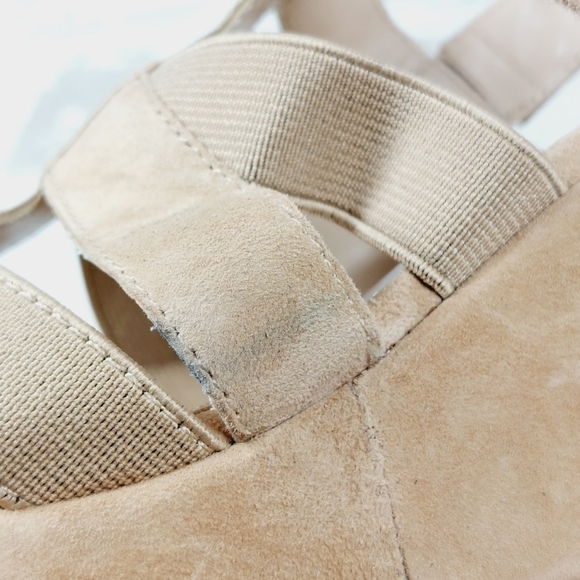 New Pelle Moda Kym Tan Suede Platform Wedge Sandals E739 - Picture 14 of 15